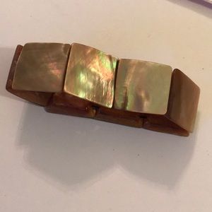 Abalone stretch panel bracelet